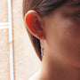 Boucles d'oreilles poisson émail bleu enfant or jaune 18kt