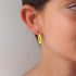 Créoles fille émail jaune fluo vermeil or rose