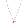 Collier corail enfant émail rouge vermeil