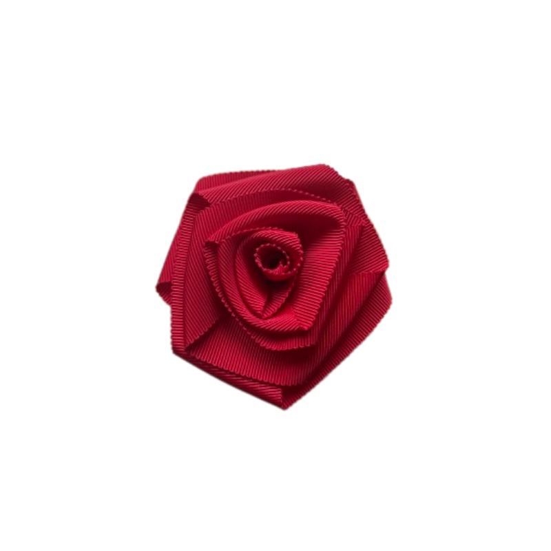 Broche tissu fleur rouge femme