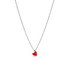 Collier cœur émail rouge chaine gourmette