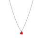 Collier cœur émail rouge chaine gourmette