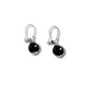 Boucles pendantes agate noir femme