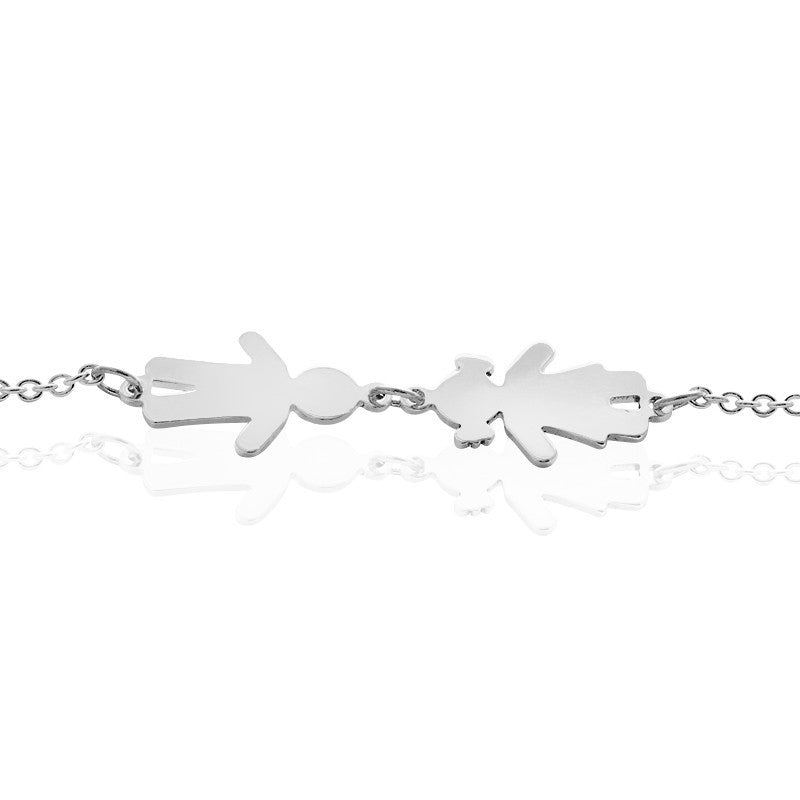 Bracelet famille argent personnalisé femme