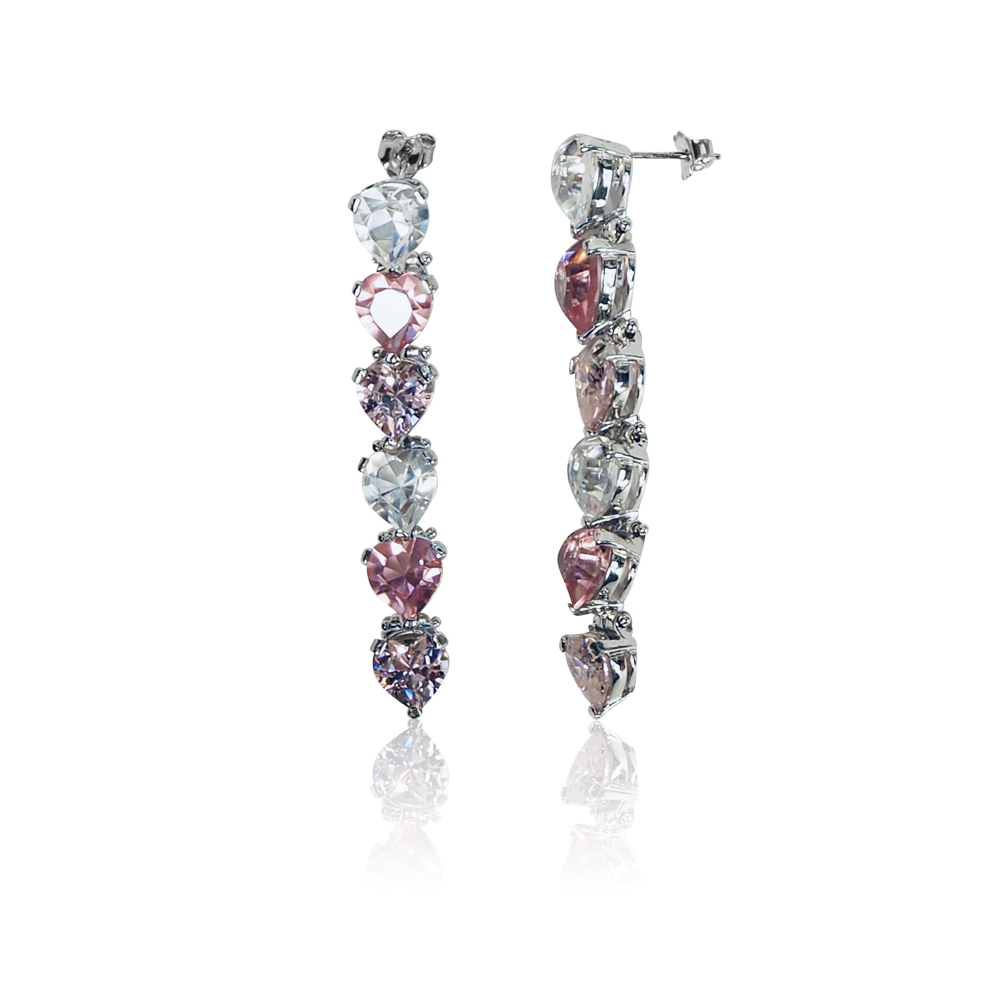 Boucles d'oreilles cristal rose femme, bijouterie bruxelles Art'emi