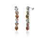 Boucles d'oreilles cristal orange femme argent joaillerie belgique