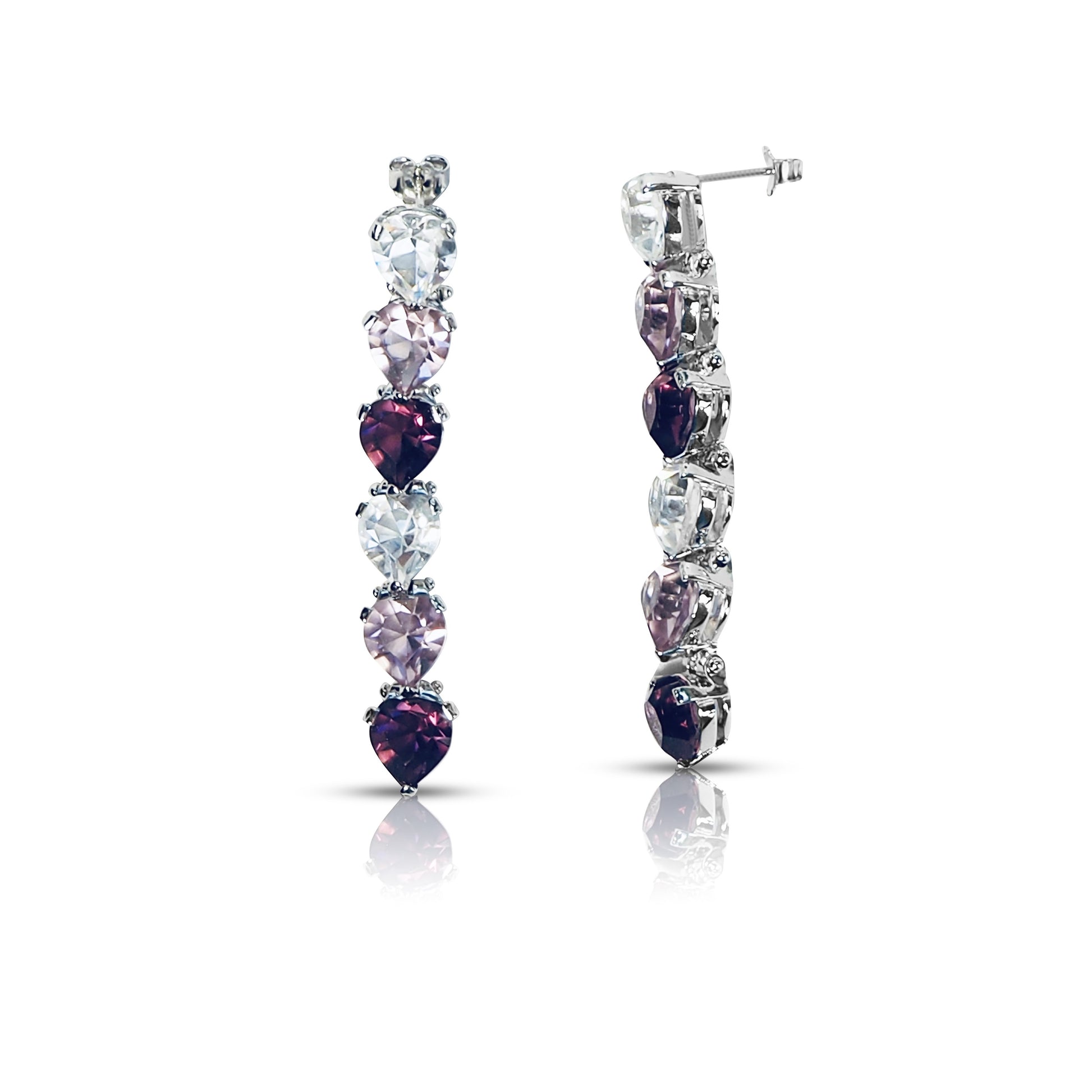 Boucles d'oreilles cristal mauve femme bijouterie Belge artemi