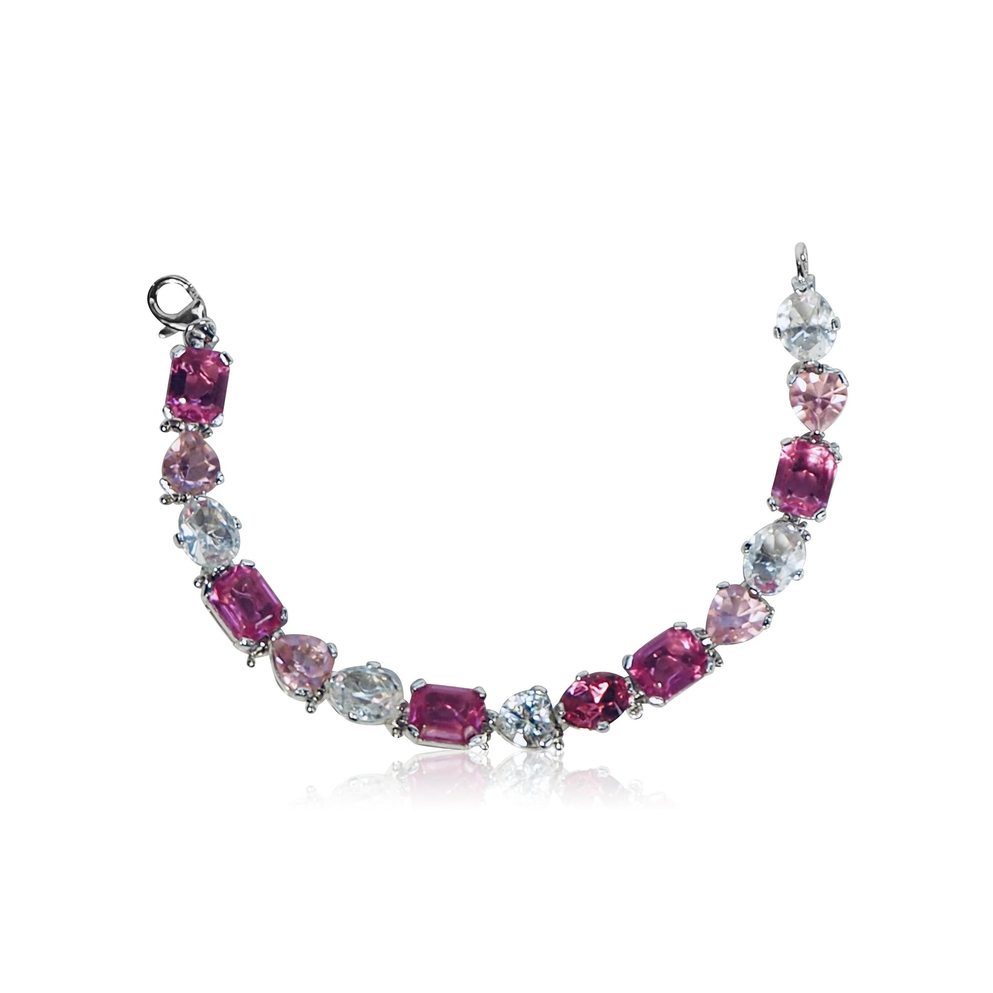 Bracelet Cristal Rose swarovski en argent massif pour Femme
