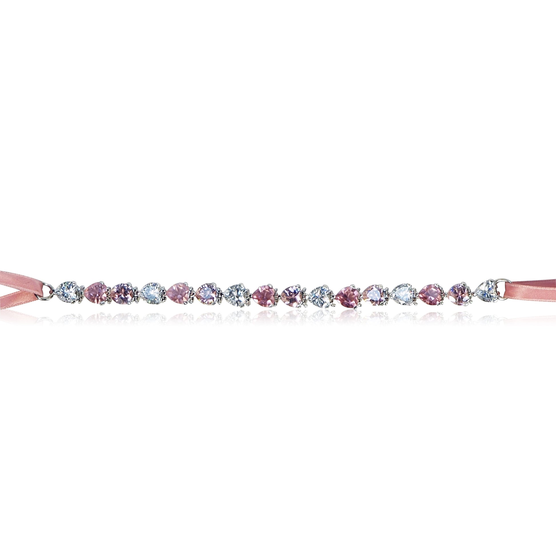 Collier choker Swarovski cristal rose femme bijouterie ixelles