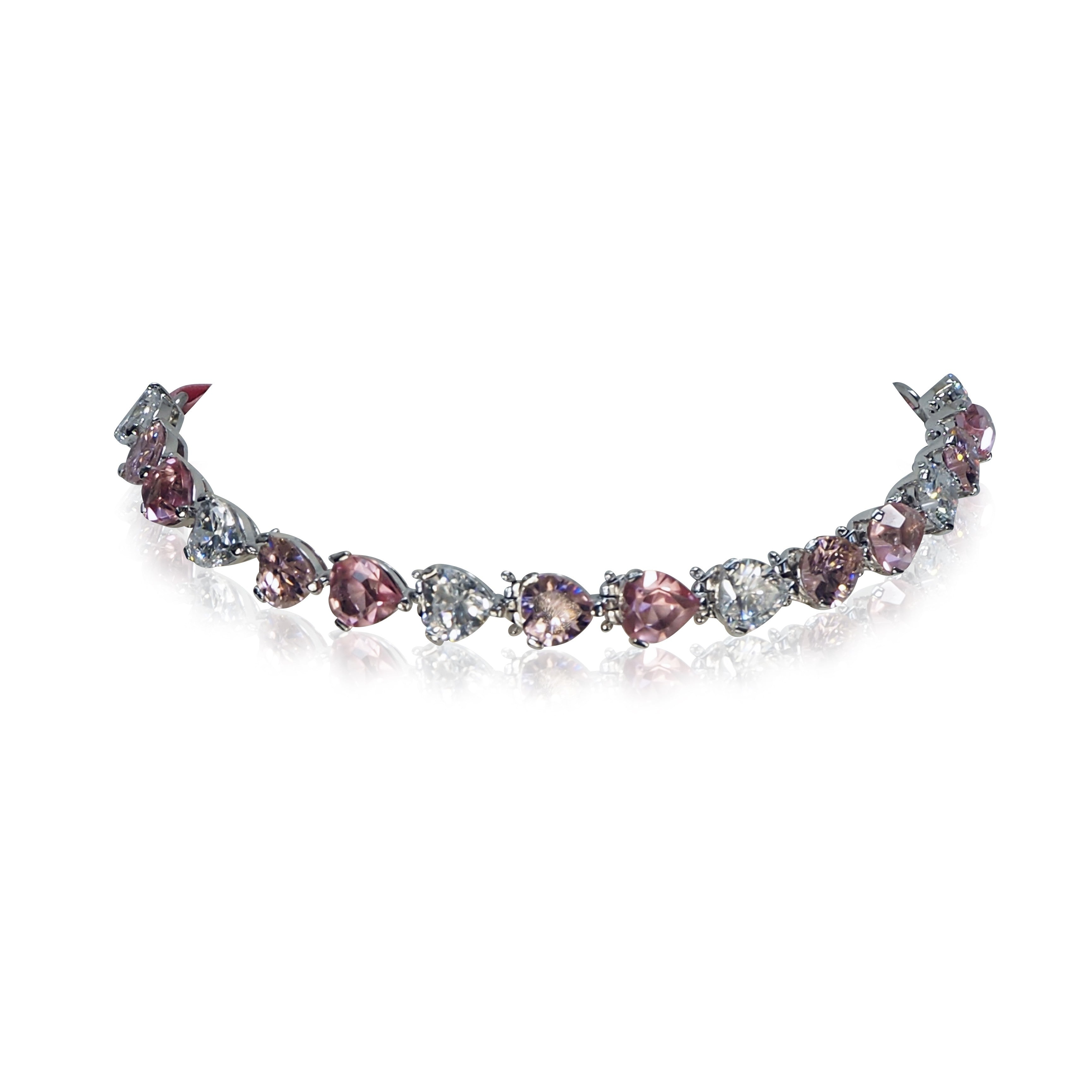 Collier choker Swarovski cristal rose femme bijouterie ixelles