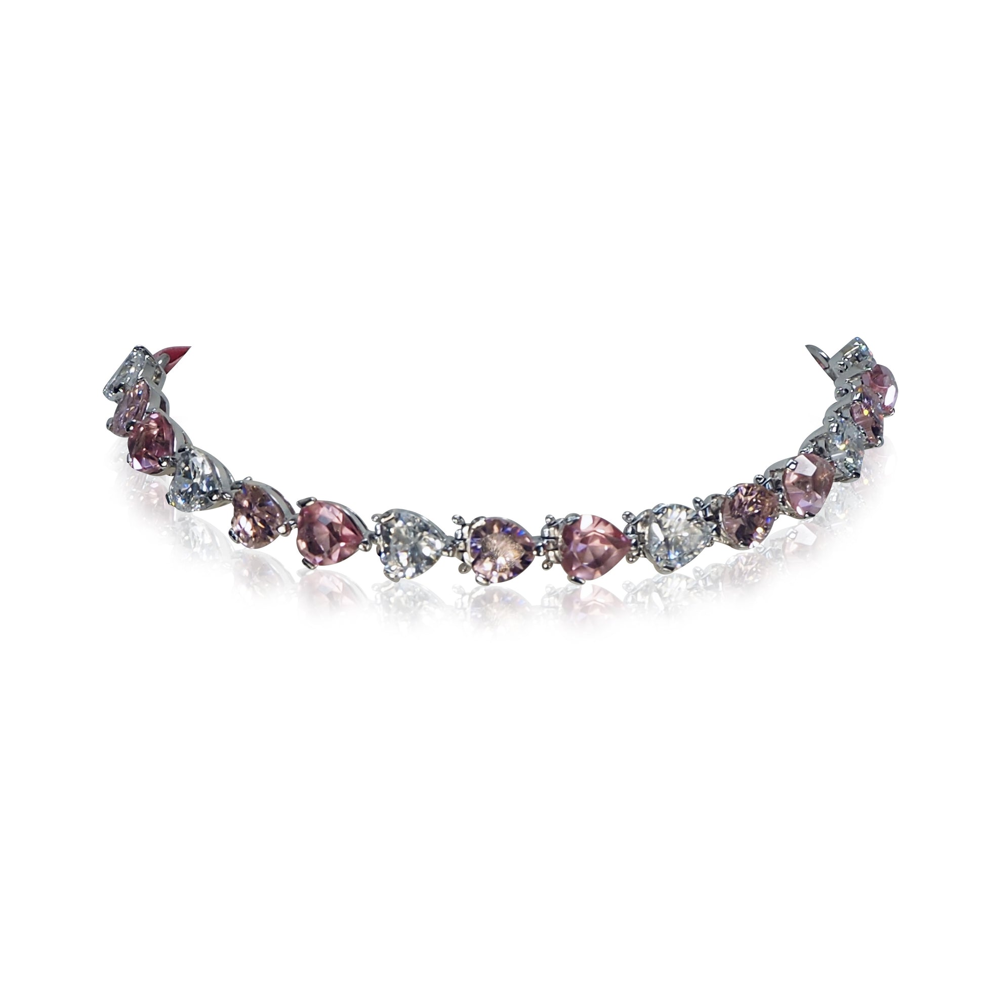 Collier choker Swarovski cristal rose femme bijouterie ixelles