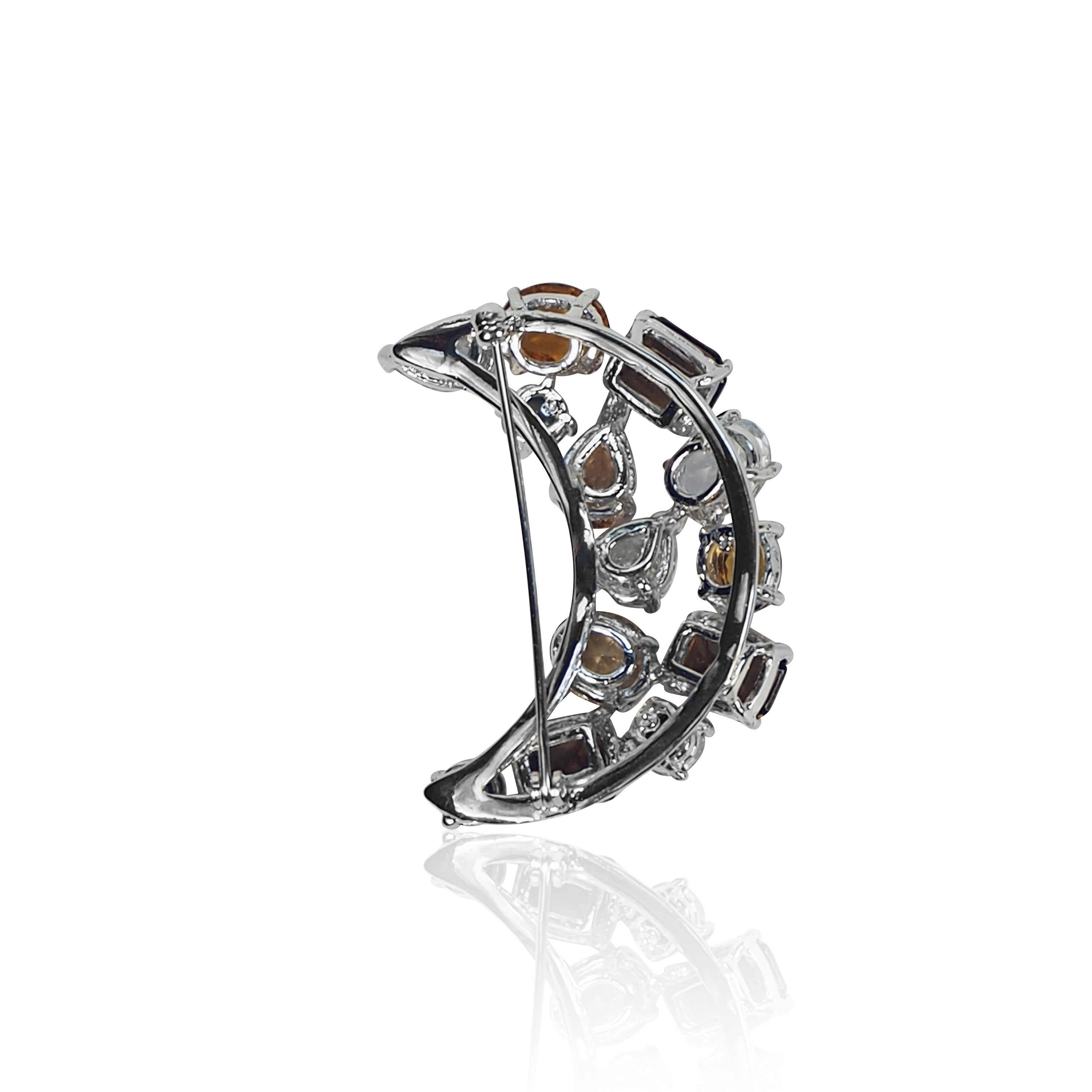 Broche Lune Orange Femme