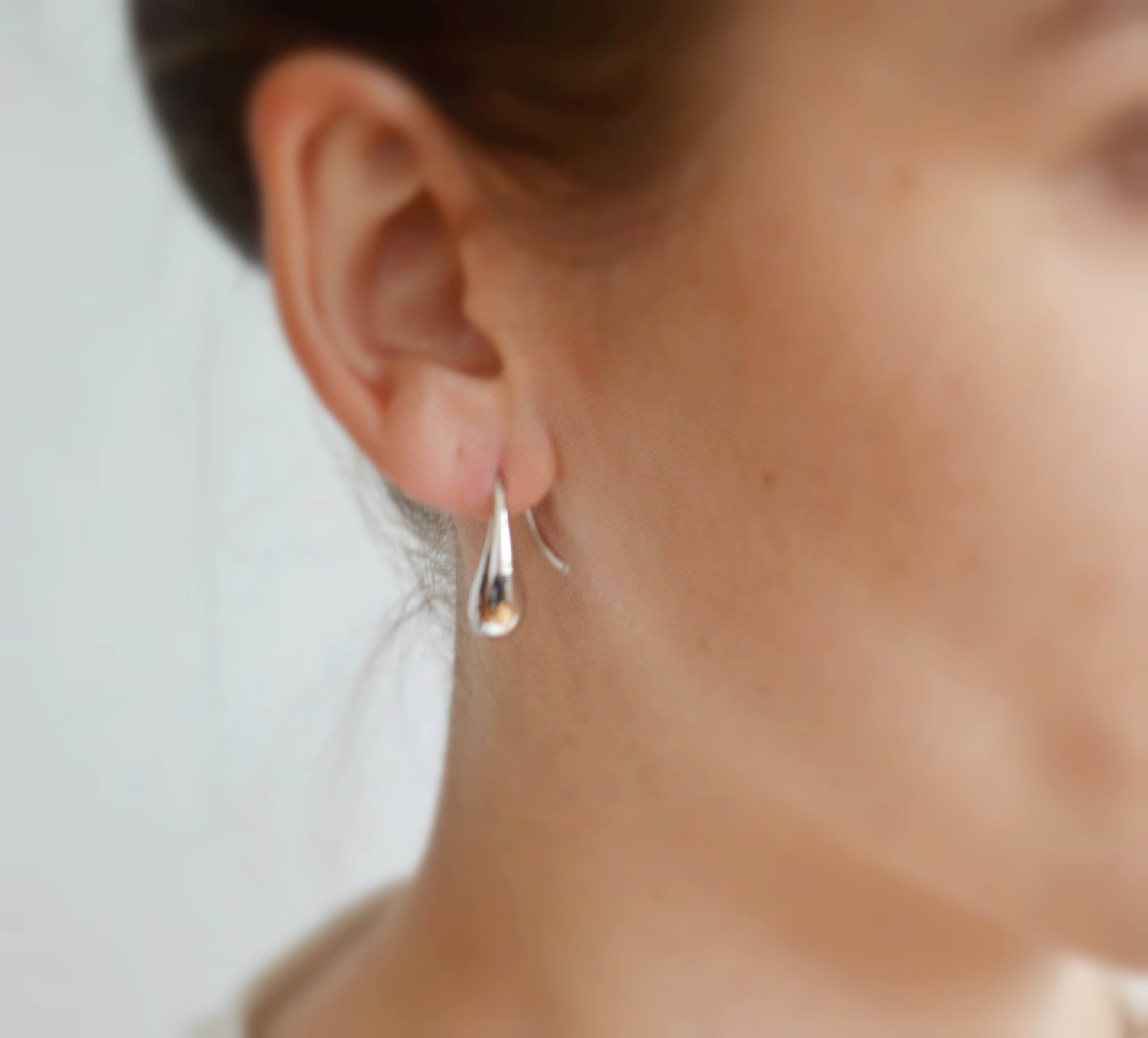 Boucles d'oreilles argent goutte crochet
