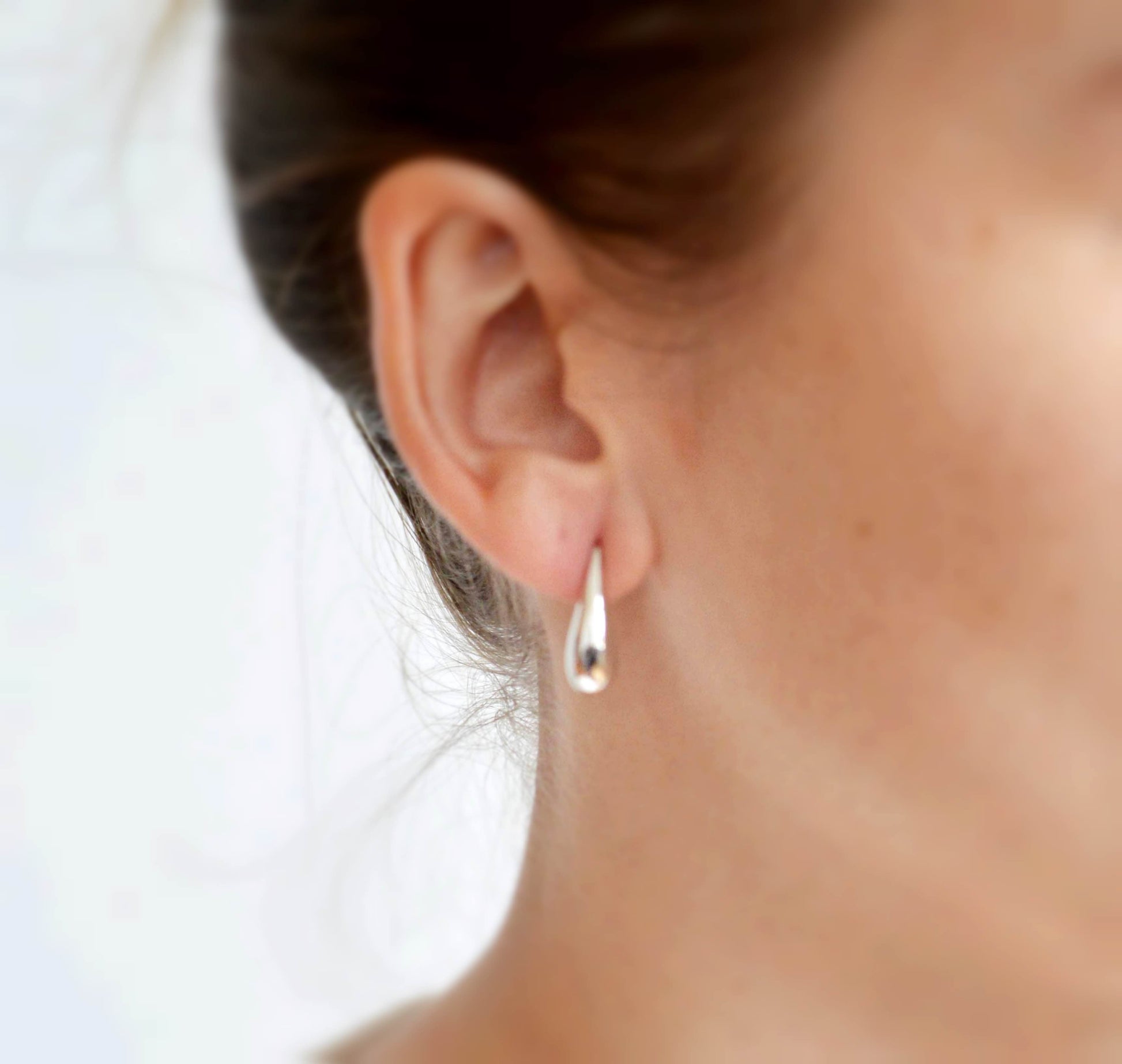 Boucles oreilles gouttes argent