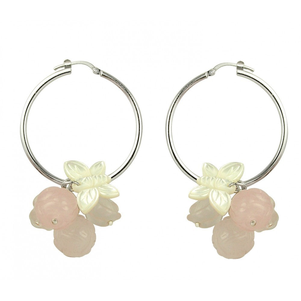 Boucles oreilles créoles roses