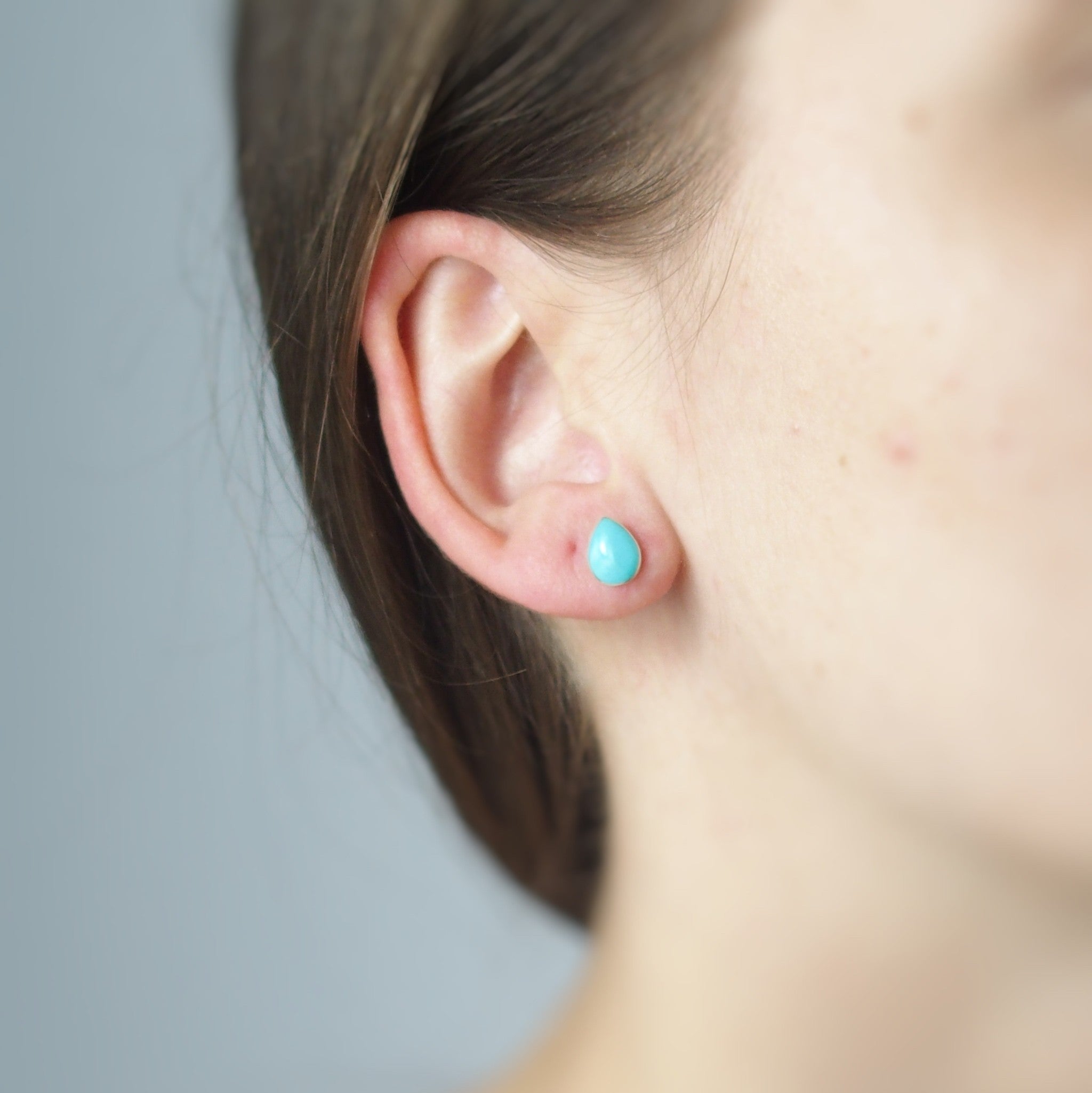 Boucles oreilles gouttes turquoise