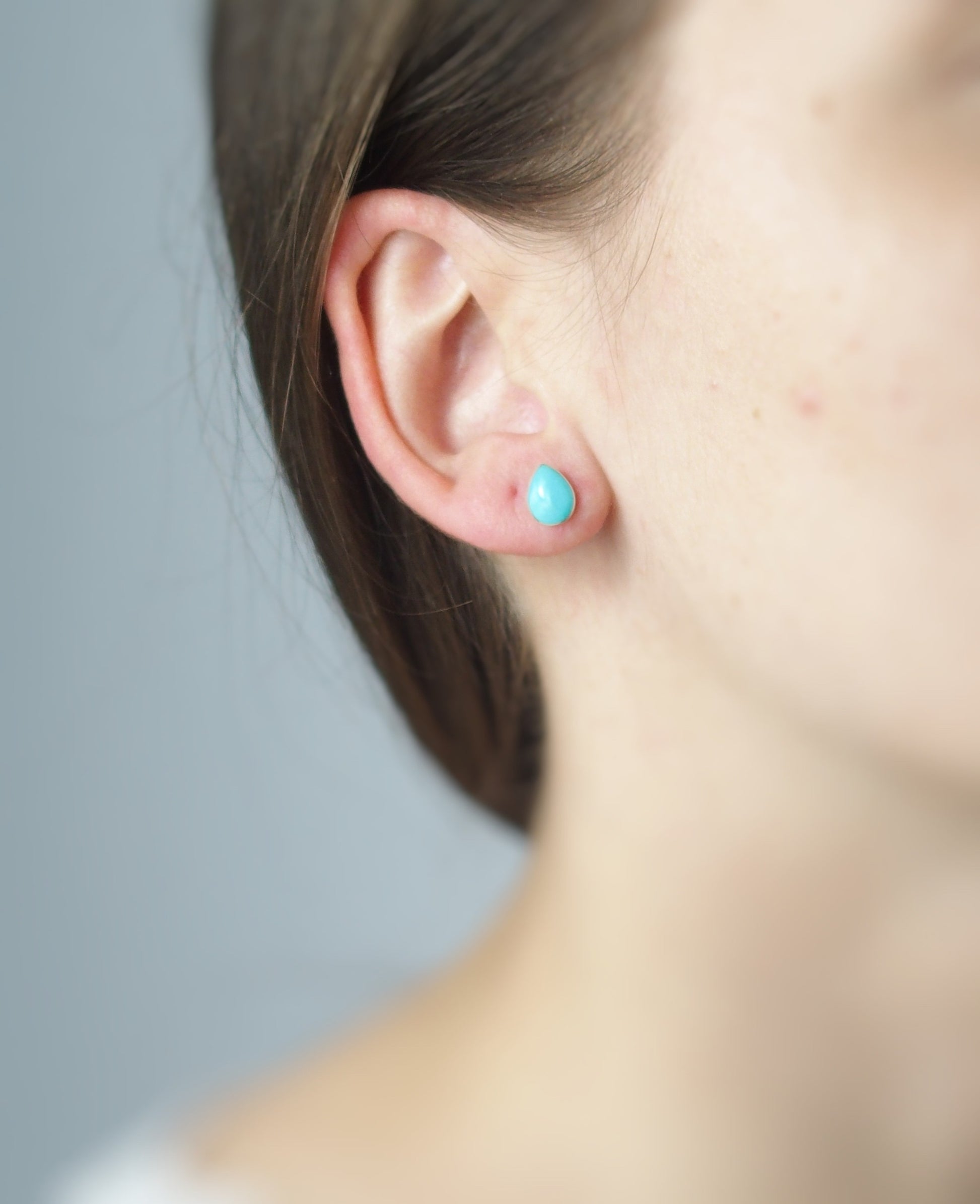 Boucles oreilles gouttes turquoise