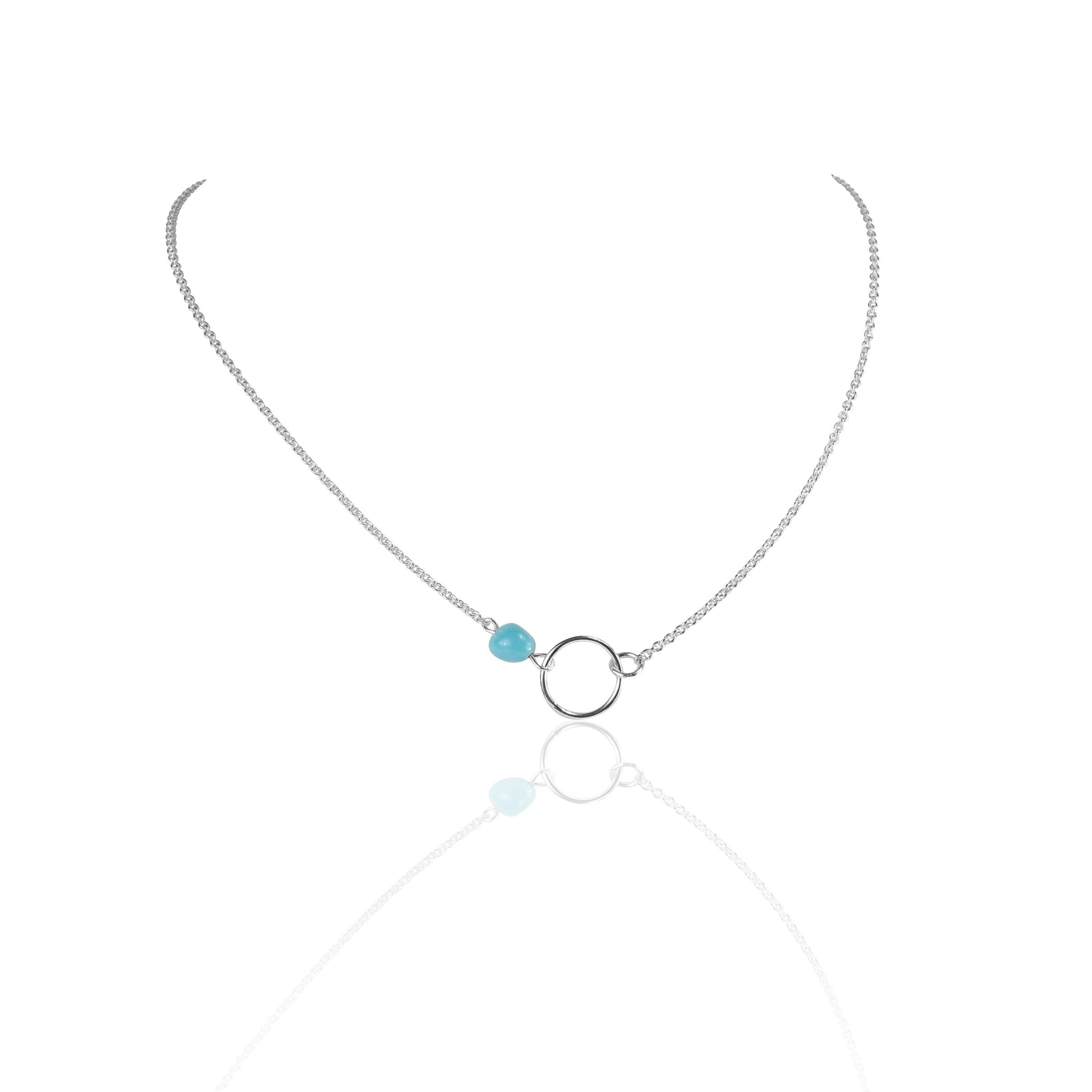 Collier cercle turquoise femme