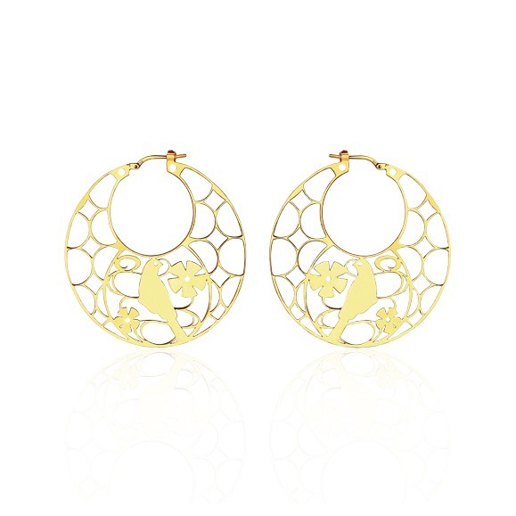 Boucles oreilles créoles oiseaux