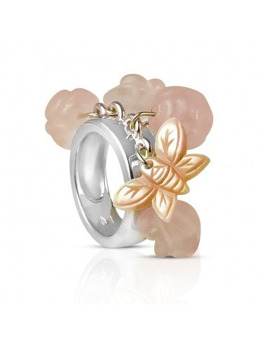 Bague argent rose quartz femme