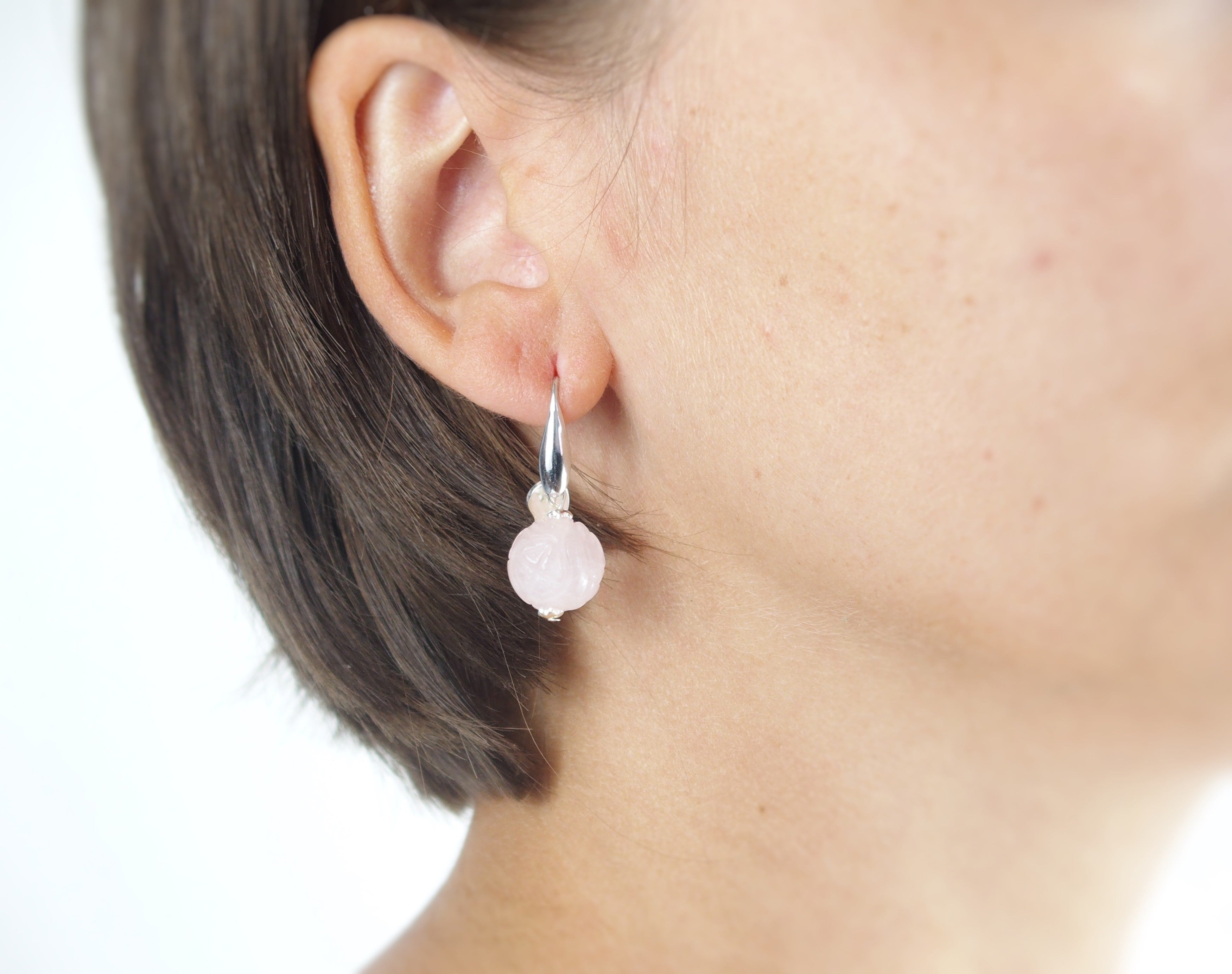 Boucles oreilles boules quartz