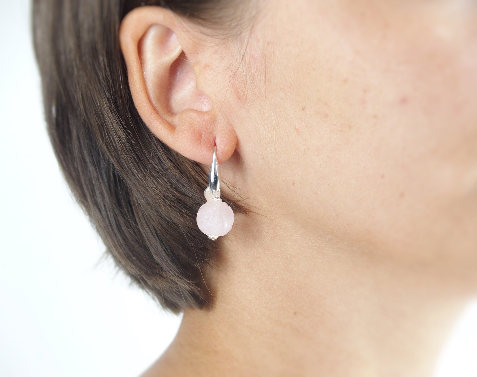 Boucles oreilles boules quartz