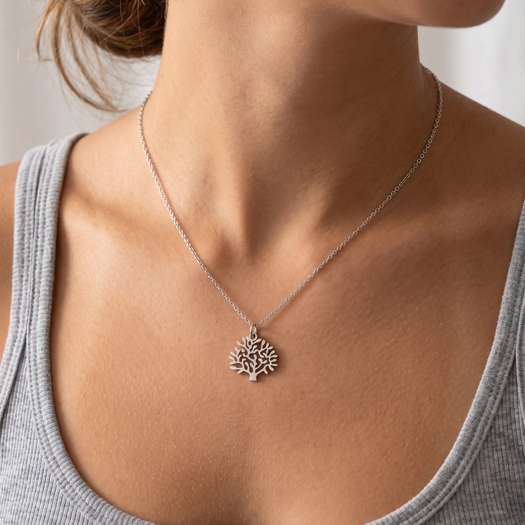 silver tree of life necklace for children