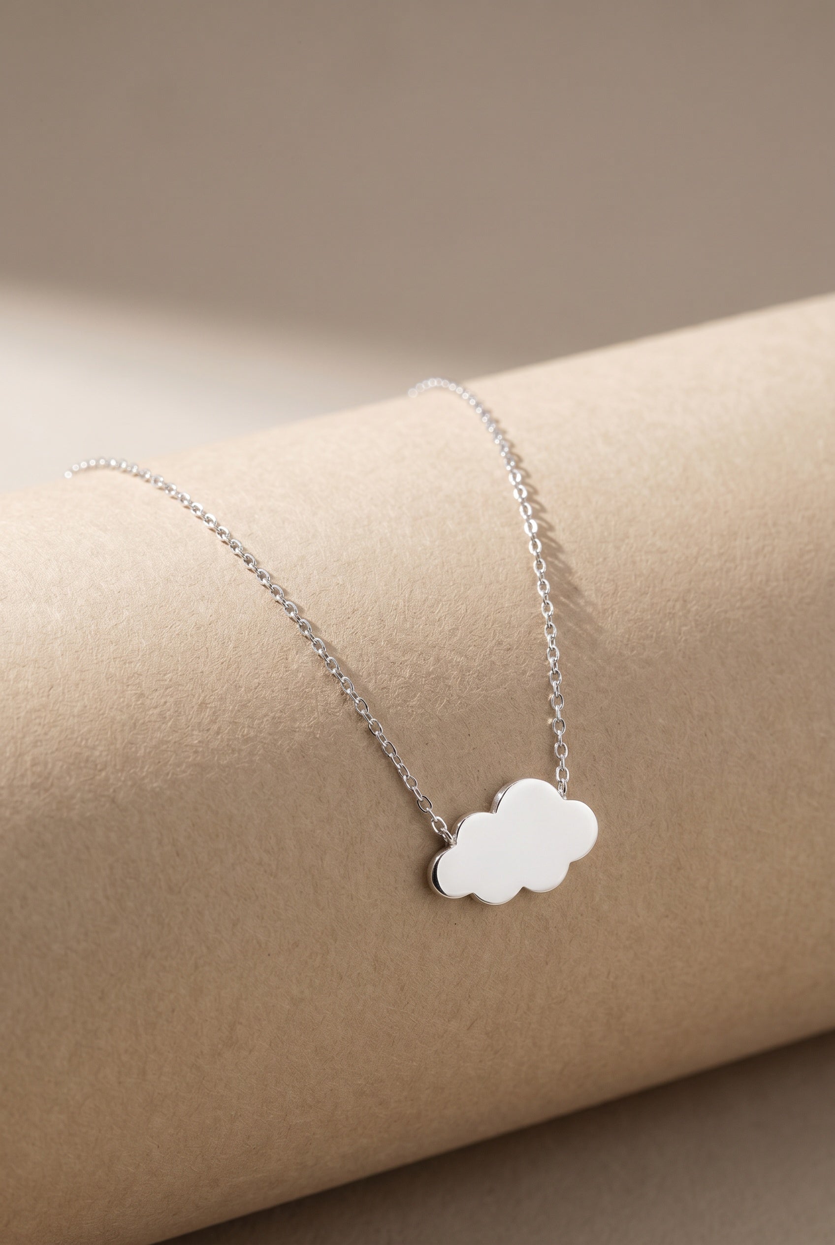 Children's Customizable Silver Cloud Necklace