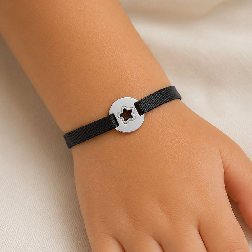 Bracelet médaille étoile personnalisé enfant