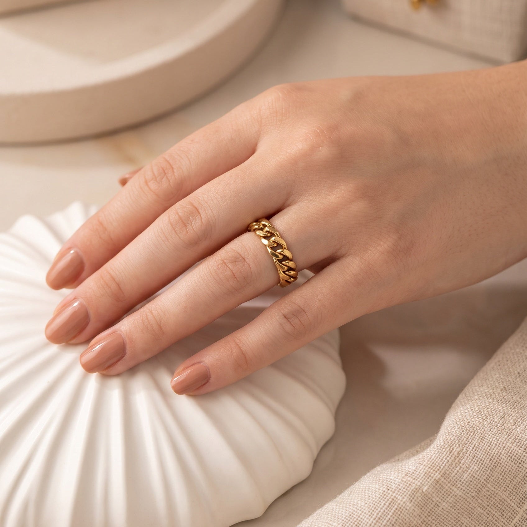 Women's ring with 925 sterling silver chain 