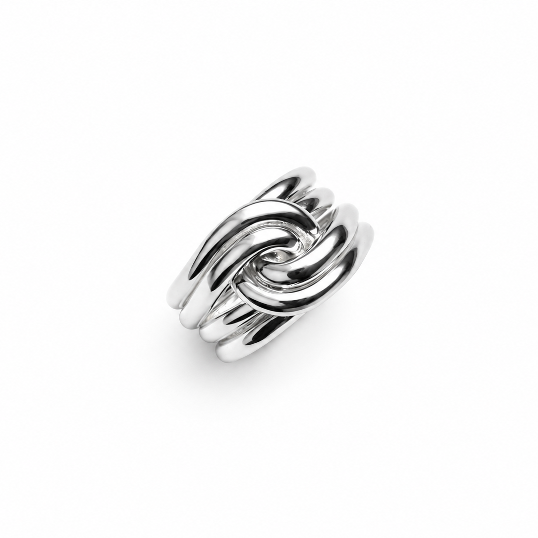 Bague lien entrelacé femme argent massif