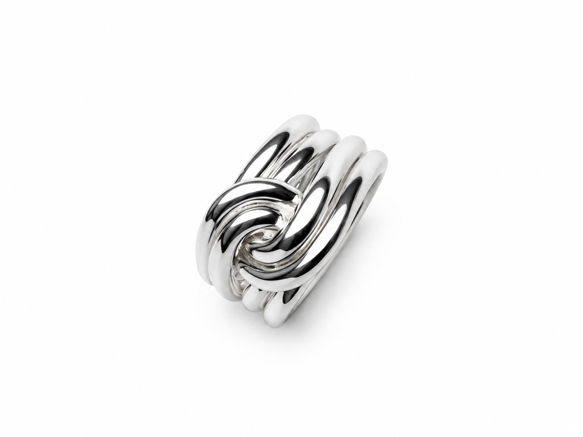 Bague lien entrelacé femme argent massif