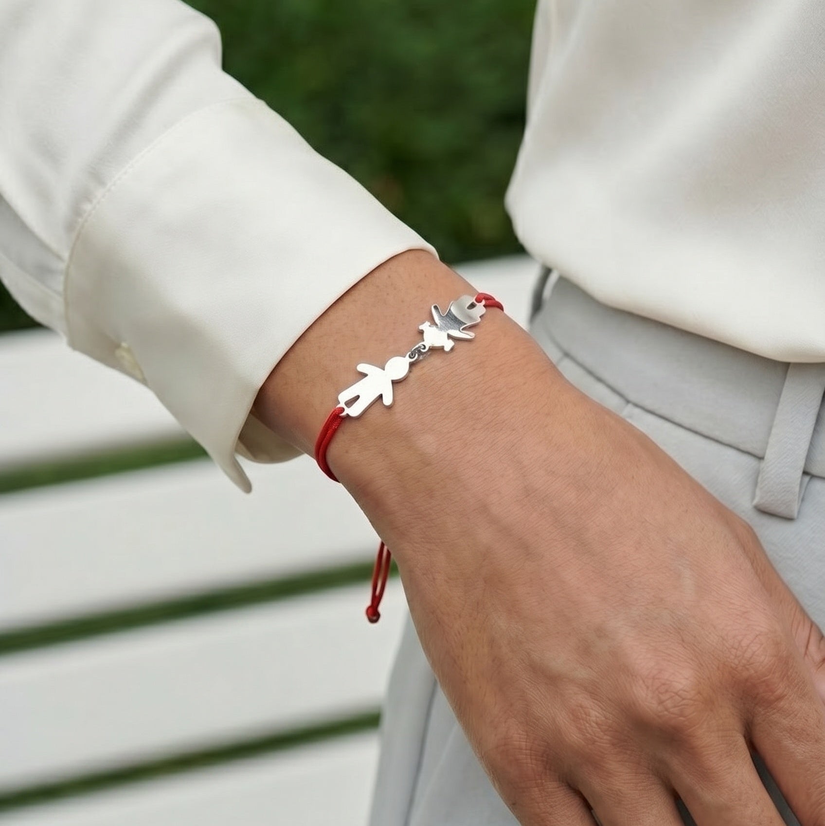 Bracelet famille corde personnalisé femme