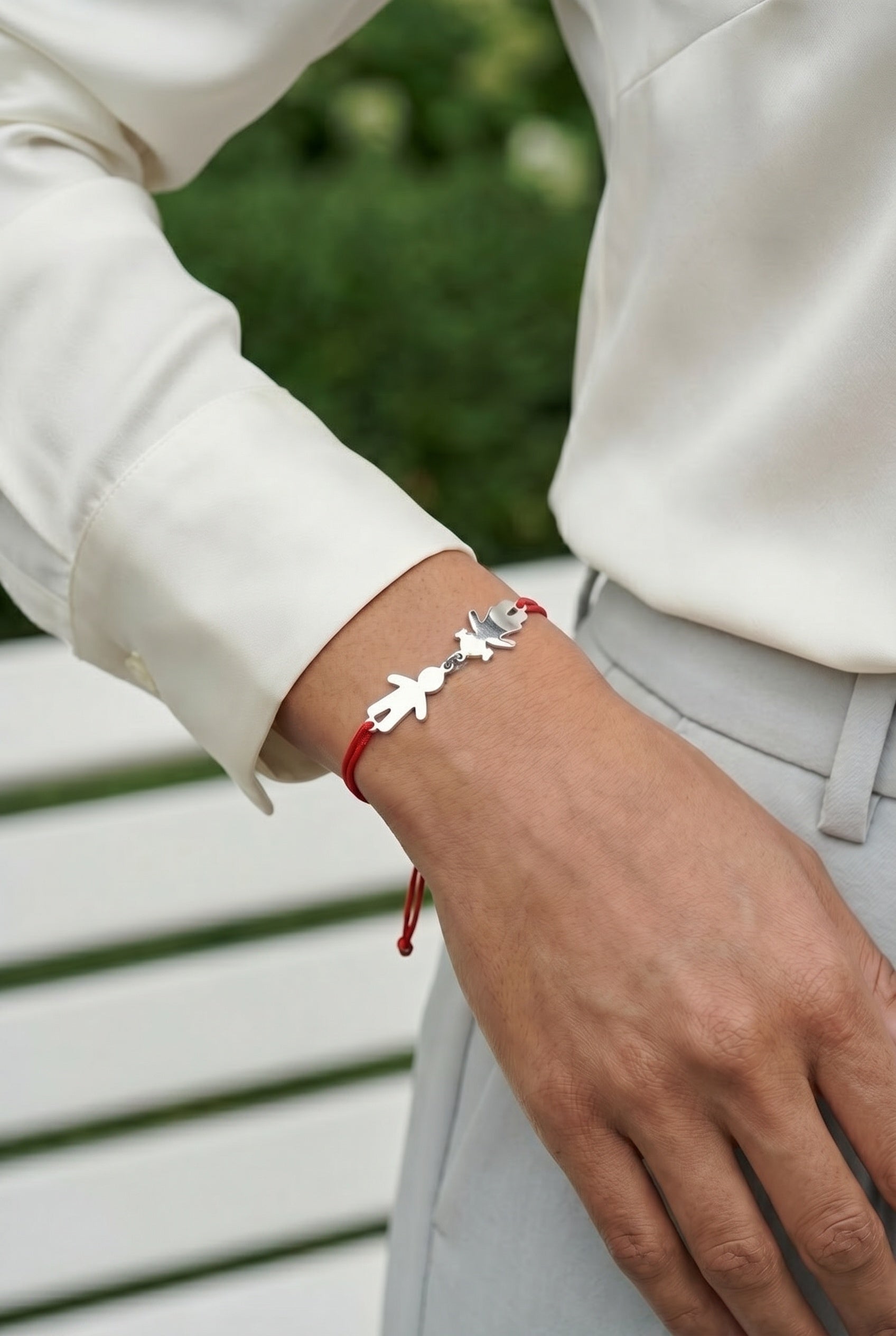 Bracelet famille corde personnalisé femme