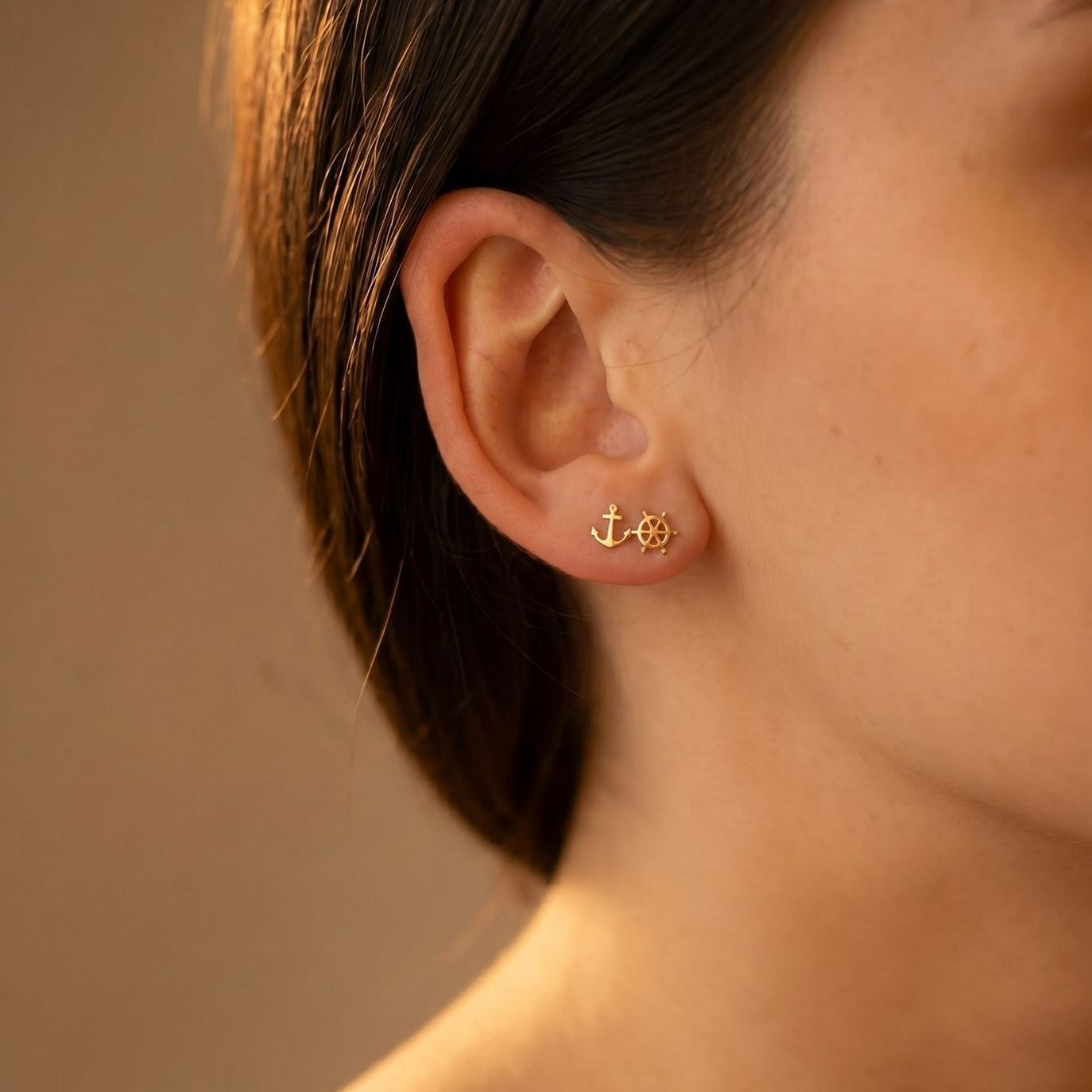Anchor rudder earrings