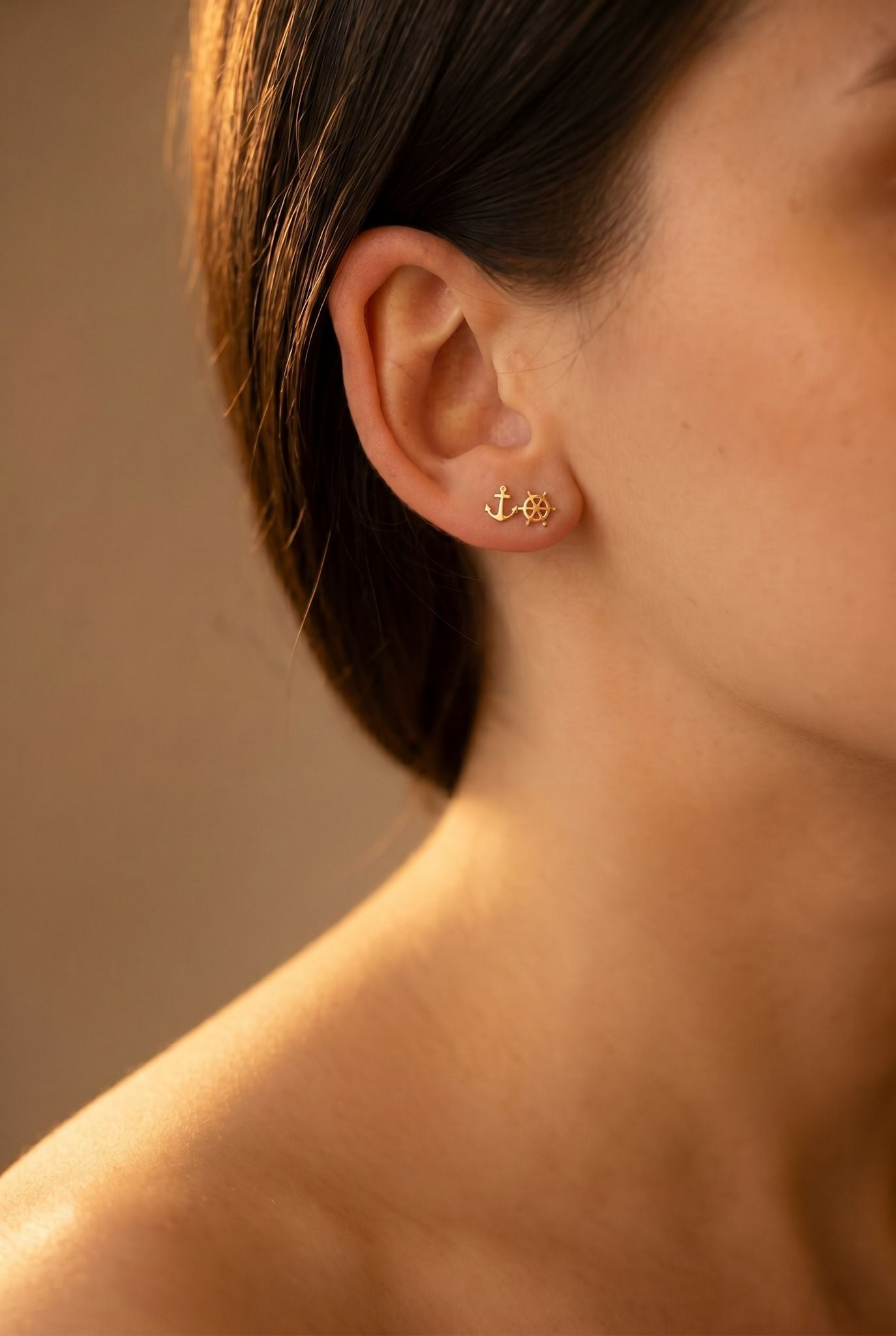 Boucles d'oreilles gouvernail ancre