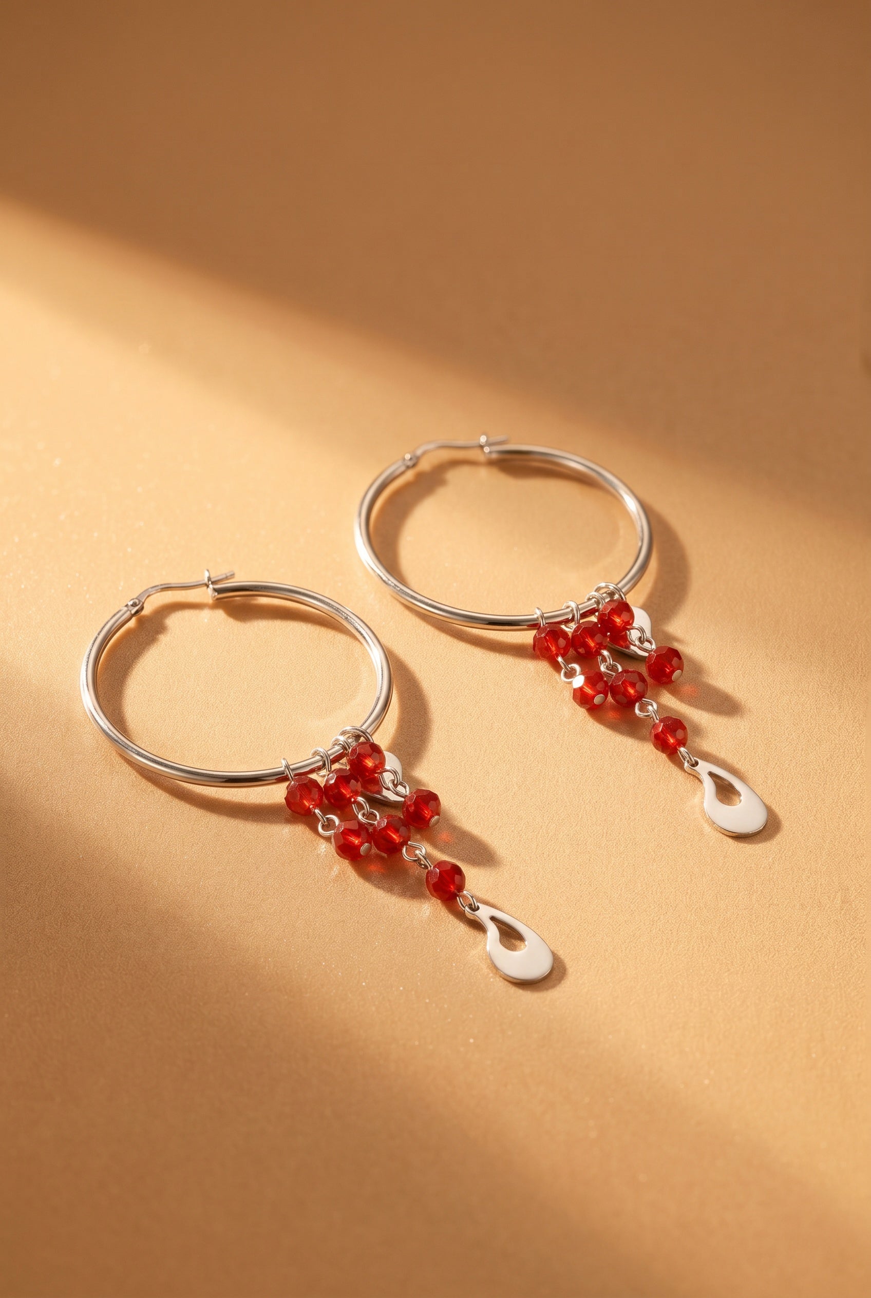 Boucles d'oreilles créoles corail