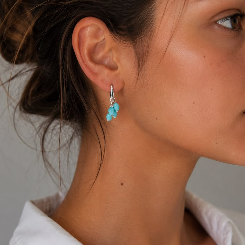 Turquoise cluster earrings