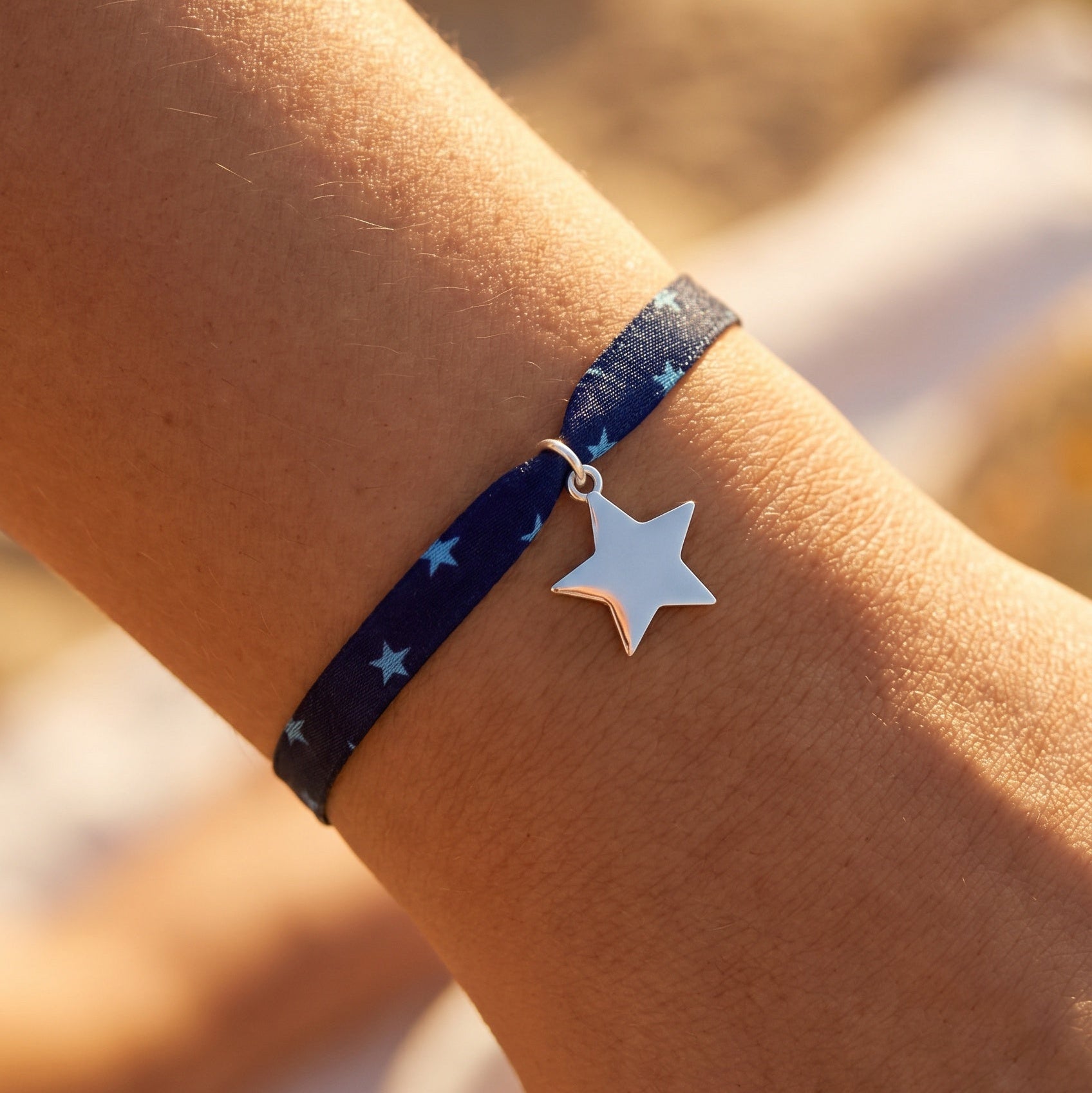 Personalized silver star Liberty bracelet for children