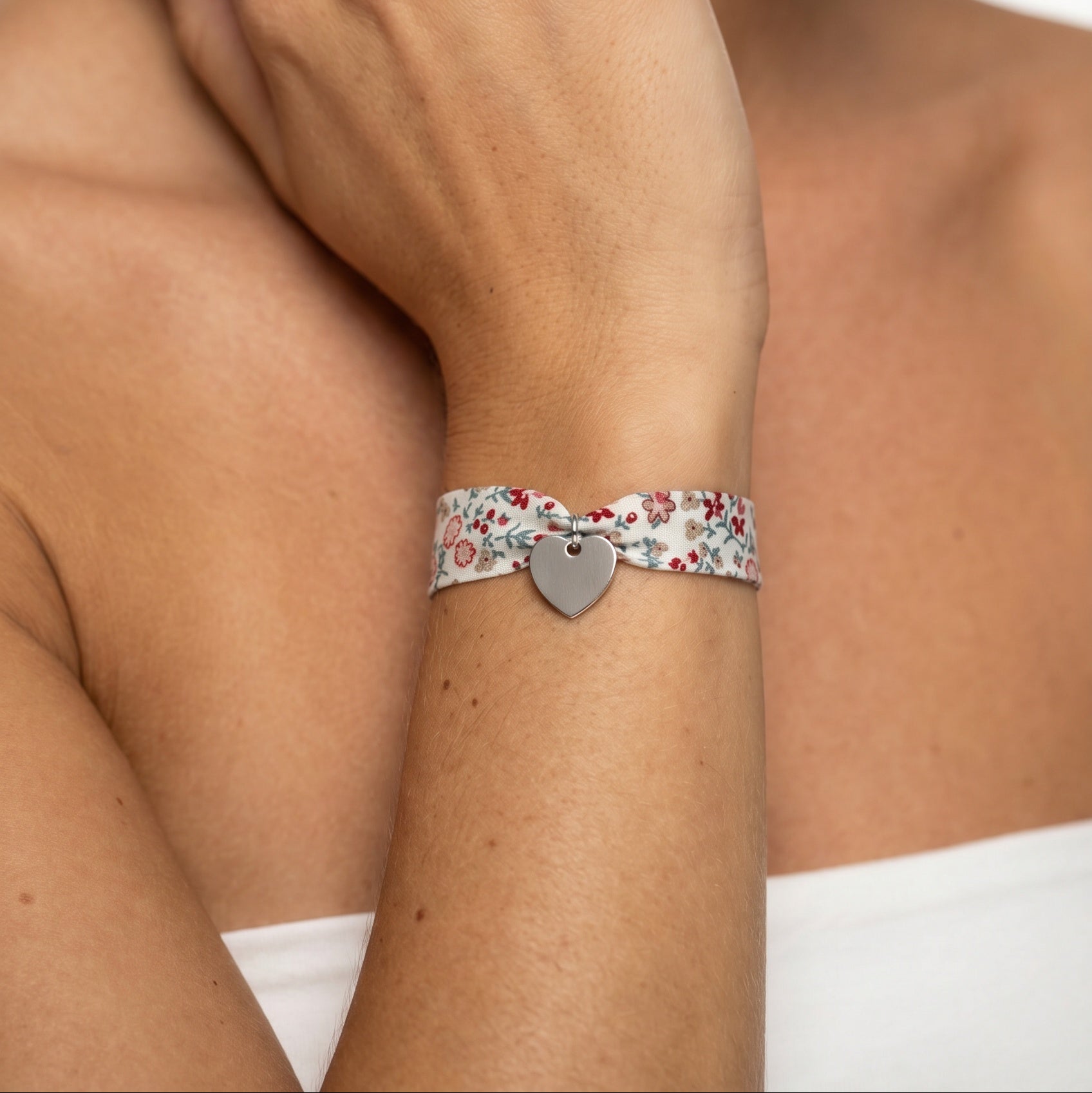 Bracelet Liberty large cœur argent à graver femme