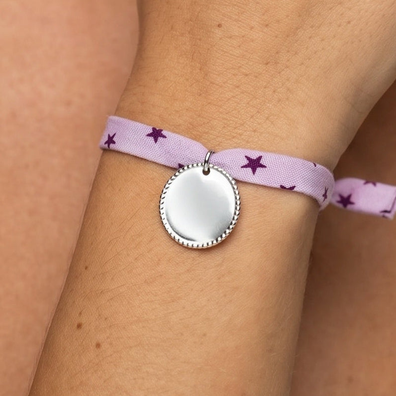 Bracelet Liberty médaillon perlé personnalisé enfant