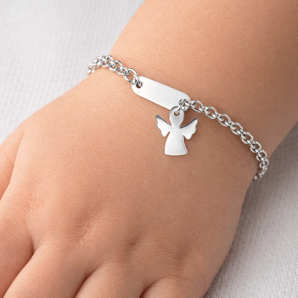 Bracelet ange argent personnalisé enfant