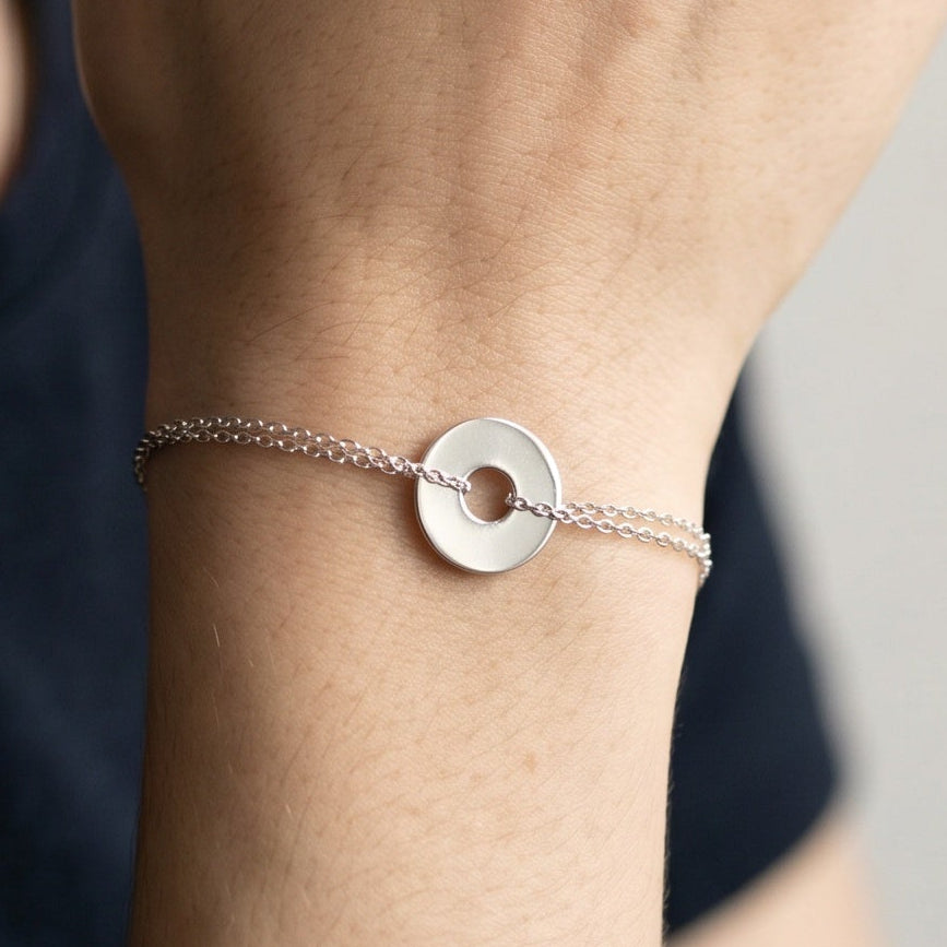 Bracelet cible argent à personnaliser enfant