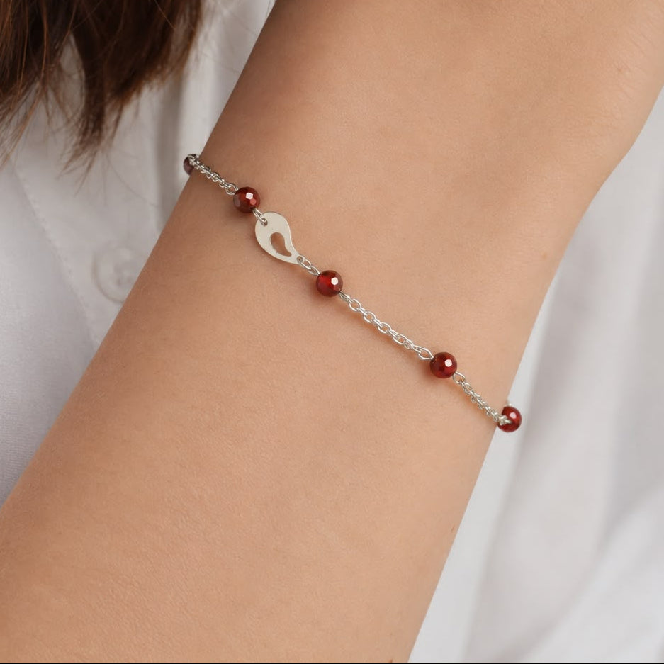Bracelet argent corail femme
