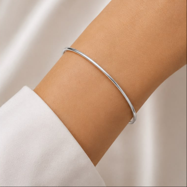 Silver slave bracelet for women