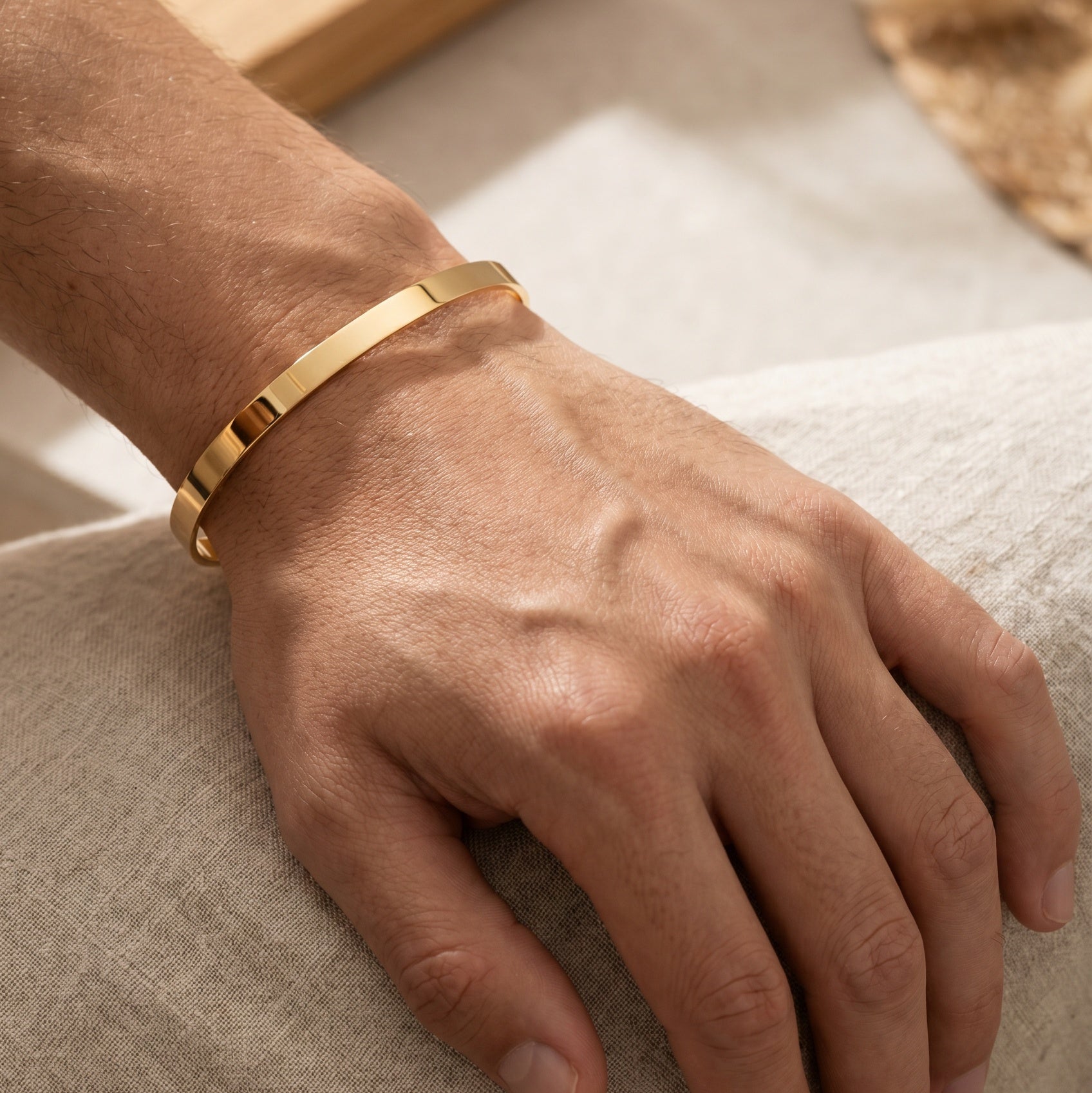 Men's Vermeil Bangle Bracelet (Personalizable)