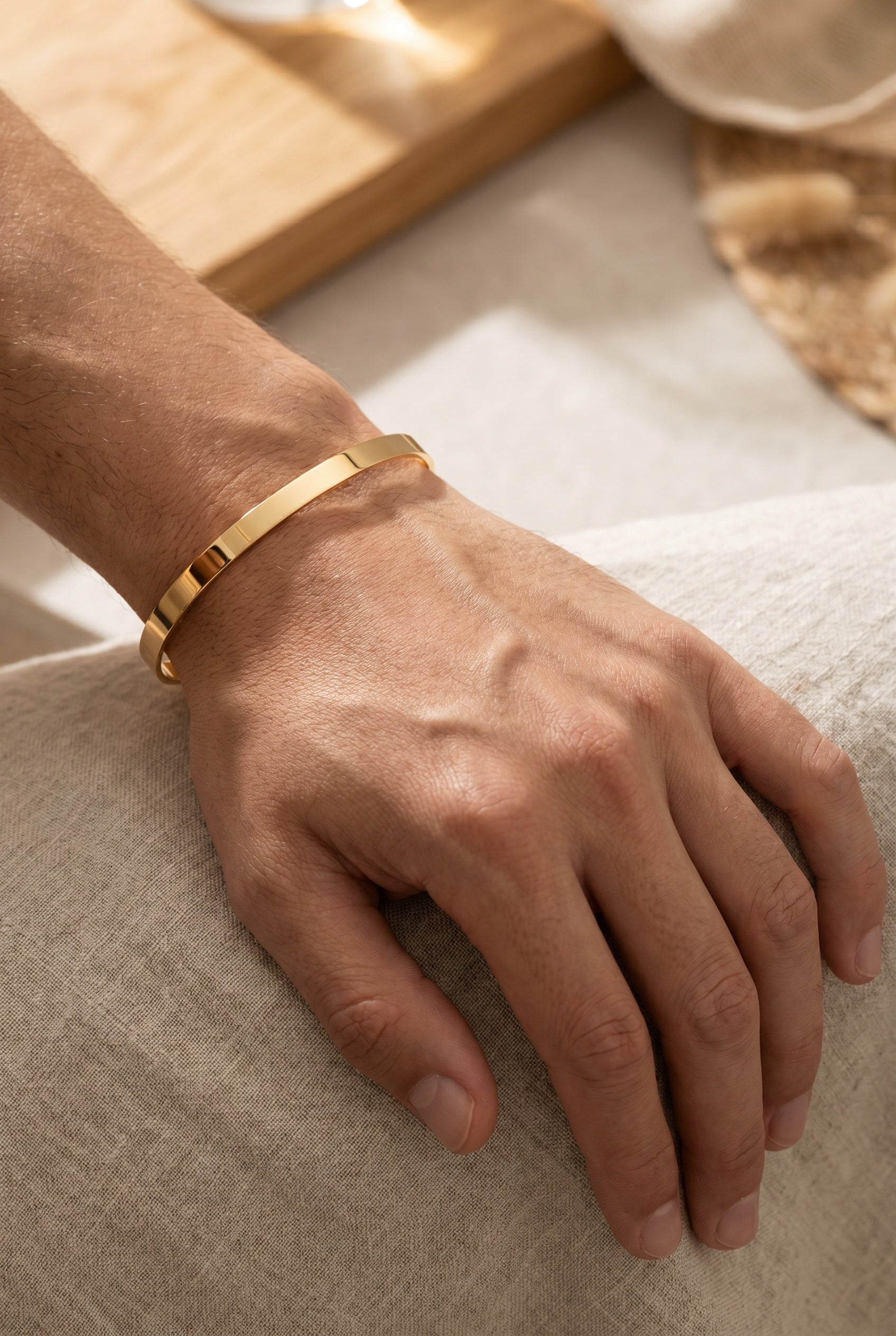 Bracelet jonc vermeil à personnaliser homme