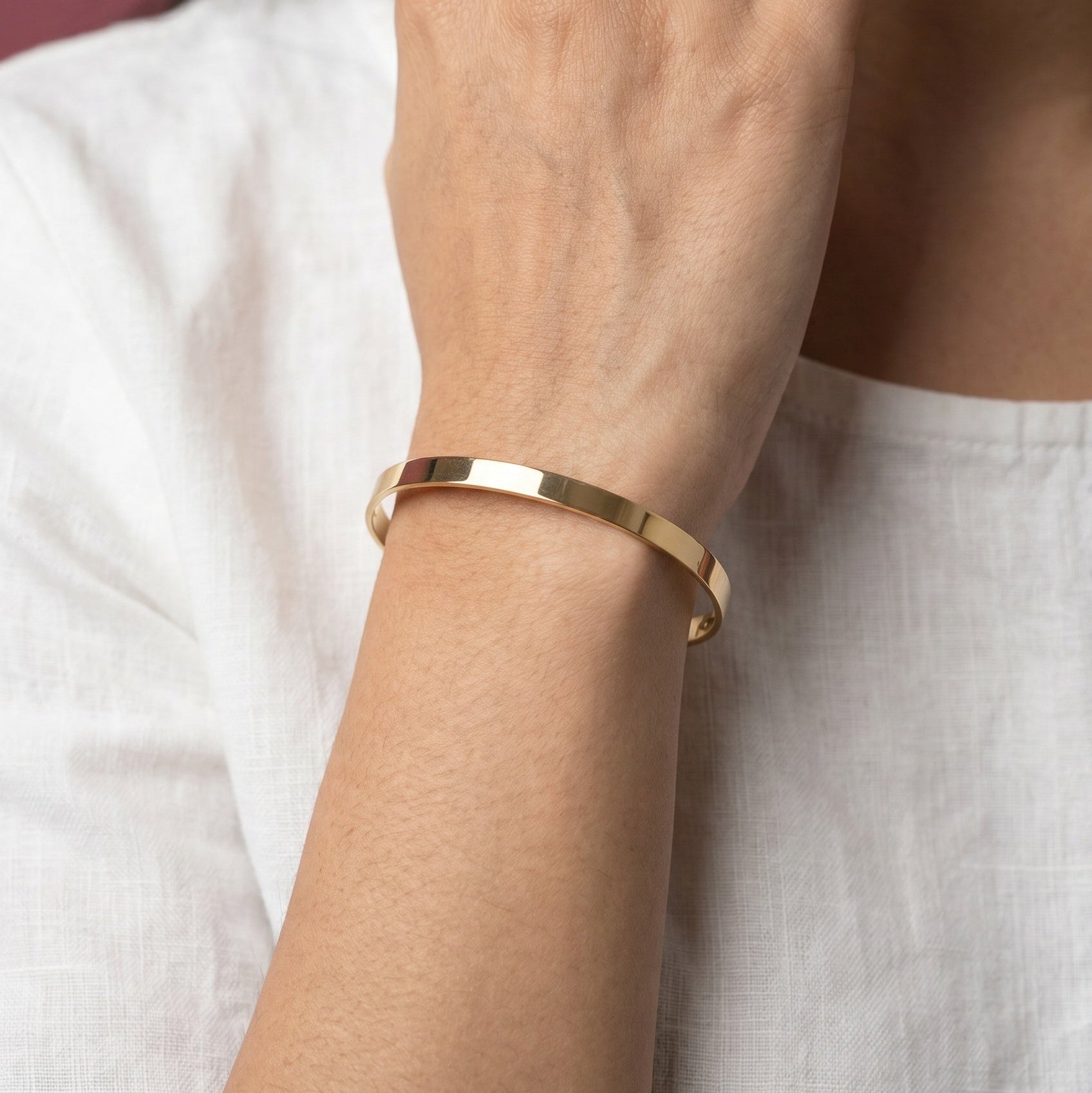 Bracelet jonc personnalisable en vermeil femme