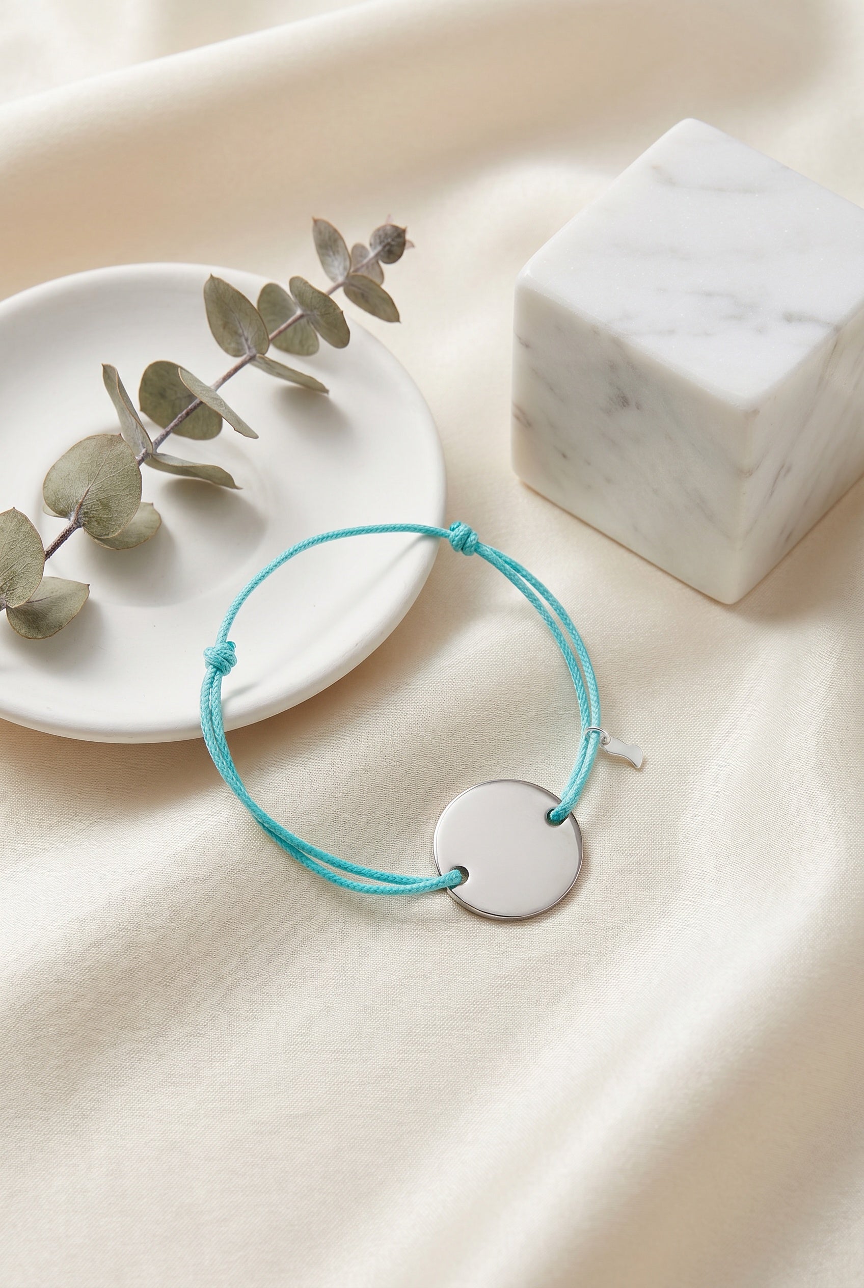 Men's Personalized Silver Medal Bracelet 