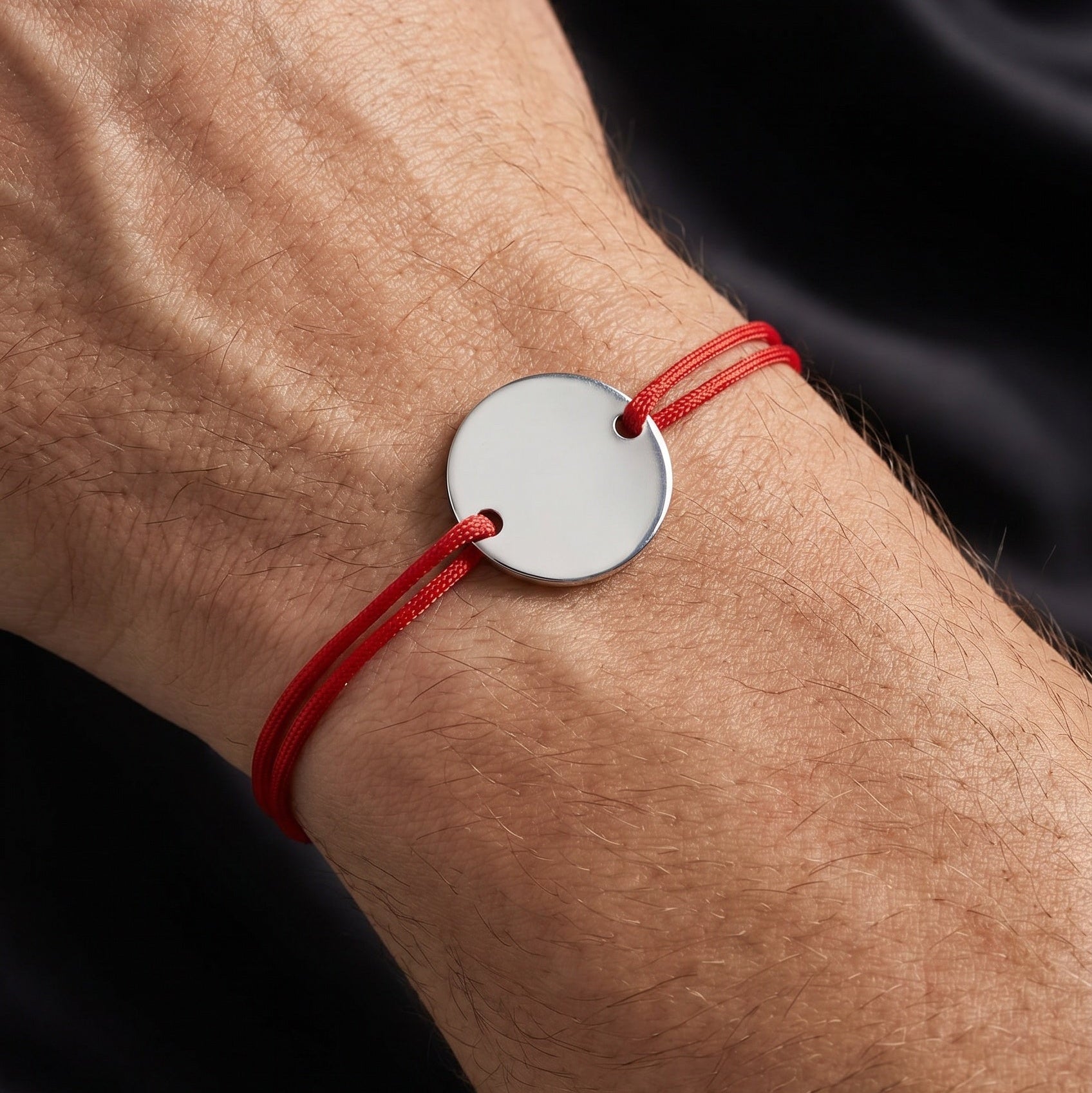 Men's Personalized Silver Medal Bracelet 